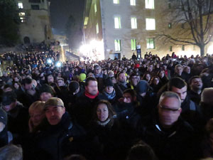 Manifestaci&oacute; per la detenci&oacute; del alcaldes de Verges i Celr&agrave;, Ignasi Sabater i Daniel Cornell&agrave;, i catorze persones m&eacute;s