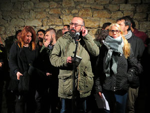 Manifestaci&oacute; per la detenci&oacute; del alcaldes de Verges i Celr&agrave;, Ignasi Sabater i Daniel Cornell&agrave;, i catorze persones m&eacute;s
