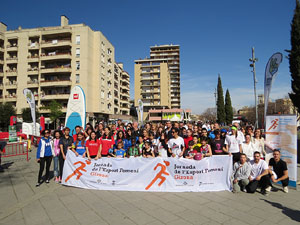 VII Jornada de l'Esport Femen&iacute; 2019 a la pla&ccedil;a Salvador Espriu, la de Francesc Calvet i Rubalcaba, la pla&ccedil;a Catalunya i el riu Onyar