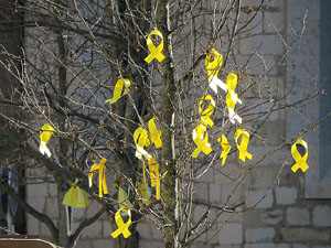 Manifestaci&oacute; contra el judici al proc&eacute;s. Concentraci&oacute; a la pla&ccedil;a de l'U d'octubre de 2017 i manifestaci&oacute; fins els Jutjats de Girona