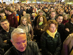Manifestaci&oacute; contra el judici al proc&eacute;s. Concentraci&oacute; a la pla&ccedil;a de l'U d'octubre de 2017 i manifestaci&oacute; fins els Jutjats de Girona