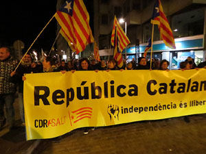 Manifestaci&oacute; contra el judici al proc&eacute;s. Concentraci&oacute; a la pla&ccedil;a de l'U d'octubre de 2017 i manifestaci&oacute; fins els Jutjats de Girona