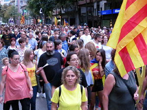 Manifestaci&oacute; contra la viol&egrave;ncia de l'Estat. Pre-commemoraci&oacute; de l'1-O