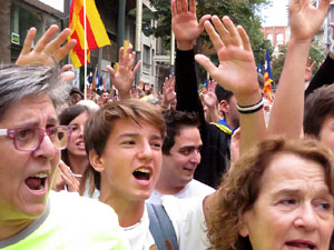 Manifestaci&oacute; contra la viol&egrave;ncia de l'Estat. Pre-commemoraci&oacute; de l'1-O