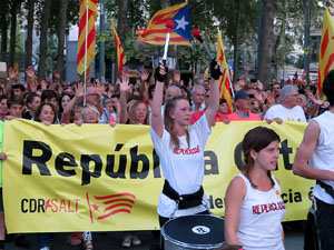 Manifestaci&oacute; contra la viol&egrave;ncia de l'Estat. Pre-commemoraci&oacute; de l'1-O