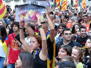 Manifestaci&oacute; contra la viol&egrave;ncia de l'Estat. Pre-commemoraci&oacute; de l'1-O