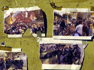 Manifestaci&oacute; contra la viol&egrave;ncia de l'Estat. Pre-commemoraci&oacute; de l'1-O