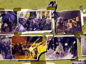 Manifestaci&oacute; contra la viol&egrave;ncia de l'Estat. Pre-commemoraci&oacute; de l'1-O