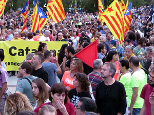 Manifestaci&oacute; contra la viol&egrave;ncia de l'Estat. Pre-commemoraci&oacute; de l'1-O