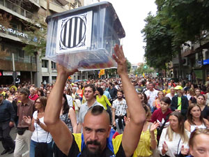 Manifestaci&oacute; contra la viol&egrave;ncia de l'Estat. Pre-commemoraci&oacute; de l'1-O