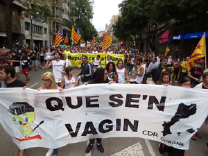 Manifestaci&oacute; contra la viol&egrave;ncia de l'Estat. Pre-commemoraci&oacute; de l'1-O