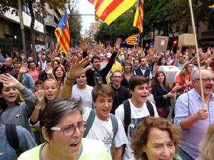 Manifestaci&oacute; contra la viol&egrave;ncia de l'Estat. Pre-commemoraci&oacute; de l'1-O