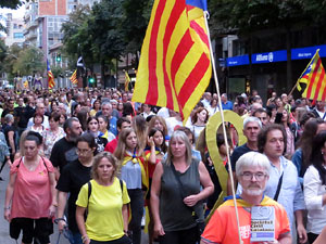 Manifestaci&oacute; contra la viol&egrave;ncia de l'Estat. Pre-commemoraci&oacute; de l'1-O