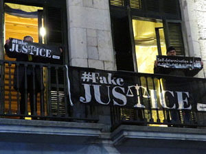 Manifestaci&oacute; pel trasllat dels presos pol&iacute;tics a Madrid pel judici de l'1-O