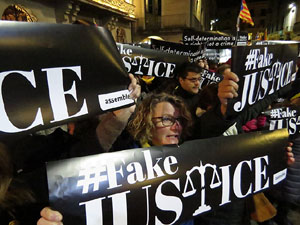 Manifestaci&oacute; pel trasllat dels presos pol&iacute;tics a Madrid pel judici de l'1-O