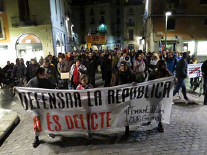Manifestaci&oacute; pel trasllat dels presos pol&iacute;tics a Madrid pel judici de l'1-O