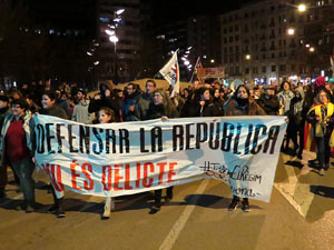 Manifestaci&oacute; pel trasllat dels presos pol&iacute;tics a Madrid pel judici de l'1-O