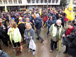 Marxa Groga pels Drets Civils i Nacionals. Concentraci&oacute; a la pla&ccedil;a de l'U d'octubre de 2017