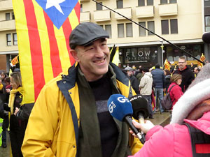 Marxa Groga pels Drets Civils i Nacionals. Concentraci&oacute; a la pla&ccedil;a de l'U d'octubre de 2017