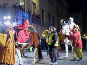 La Cavalcada de Reis 2019. Arribada del seguici a la pla&ccedil;a del Vi