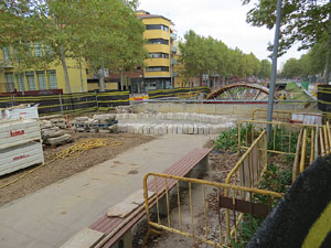 Procés de reconstrucció del pont del Dimoni de Santa Eugènia de Ter