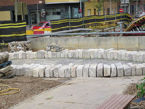 Procés de reconstrucció del pont del Dimoni de Santa Eugènia de Ter