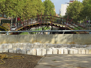 Procés de reconstrucció del pont del Dimoni de Santa Eugènia de Ter