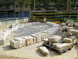 Procés de reconstrucció del pont del Dimoni de Santa Eugènia de Ter