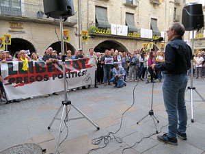 Concentraci&oacute; a la pla&ccedil;a del Vi per la independ&egrave;ncia i la llibertat dels presos pol&iacute;tics