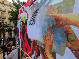 Concentraci&oacute; contra el judici de l'1-O a la pla&ccedil;a de la Independ&egrave;ncia