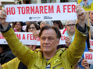 Concentraci&oacute; contra el judici de l'1-O a la pla&ccedil;a de la Independ&egrave;ncia