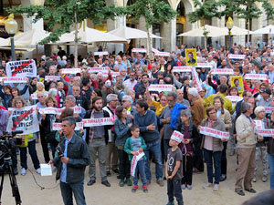 Concentraci&oacute; contra el judici de l'1-O a la pla&ccedil;a de la Independ&egrave;ncia