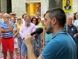 Concentraci&oacute; a la pla&ccedil;a del Vi per la independ&egrave;ncia i la llibertat dels presos pol&iacute;tics