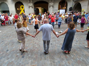 Concentraci&oacute; a la pla&ccedil;a del Vi per la independ&egrave;ncia i la llibertat dels presos pol&iacute;tics