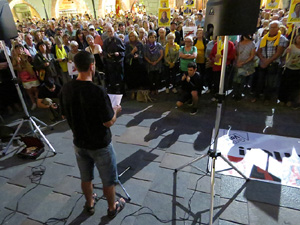 Concentració a la plaça del Vi per la independència i la llibertat dels presos polítics