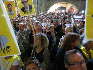 Concentració a la plaça del Vi per la independència i la llibertat dels presos polítics