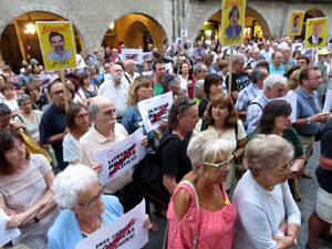 Concentraci&oacute; a la pla&ccedil;a del Vi per la independ&egrave;ncia i la llibertat dels presos pol&iacute;tics