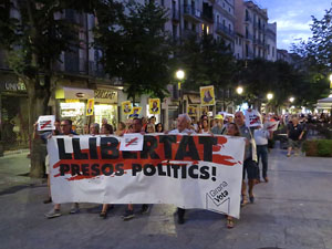 Concentraci&oacute; a la pla&ccedil;a del Vi per la independ&egrave;ncia i la llibertat dels presos pol&iacute;tics