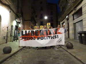 Concentraci&oacute; a la pla&ccedil;a del Vi per la independ&egrave;ncia i la llibertat dels presos pol&iacute;tics