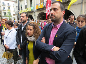 Diada Nacional 2019. Concentraci&oacute; a la pla&ccedil;a del Vi, lectura del manifest i cant de Els Segadors