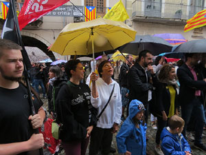 Diada Nacional 2019. Concentraci&oacute; a la pla&ccedil;a del Vi, lectura del manifest i cant de Els Segadors