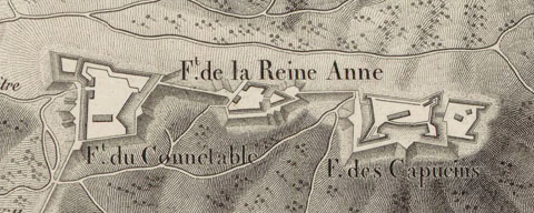 Detall de 'Plan de Gironne et de ses environs. Dessiné par A. Paulmier'. 1823