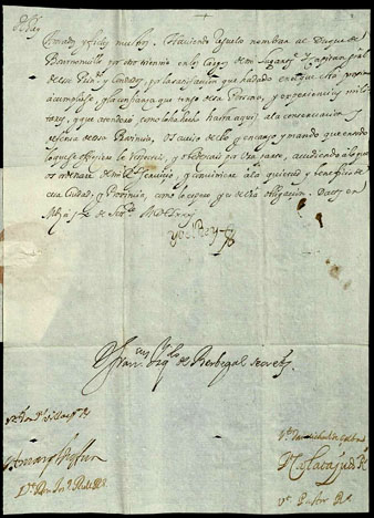 9 de setembre de 1681. Carles II als jurats de la ciutat de Girona. Els avisa que ha nomenat per un altre trienni el duc de Bournonville com a lloctinent i capità general, alhora que els prega que lassisteixin amb tot el que els ordeni