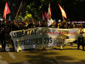 Manifestaci&oacute; per la llibertat dels nou CRD's detinguts a Sabadell i altres poblacions