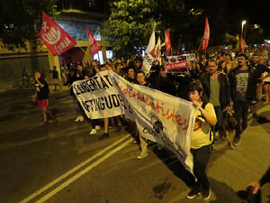 Manifestaci&oacute; per la llibertat dels nou CRD's detinguts a Sabadell i altres poblacions