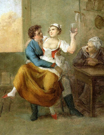 Escena de bordell. Pintura d'Aleksander Orlowski (1777-1832)