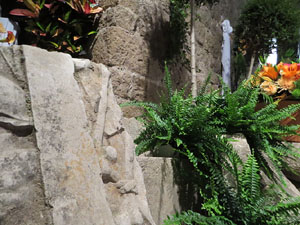 Temps de Flors 2019. Decoracions florals als baixos de l'edifici de les Sarra&iuml;nes