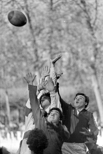 Partit de Rugbi a l'estada del GEiEG a la Devesa. 1979