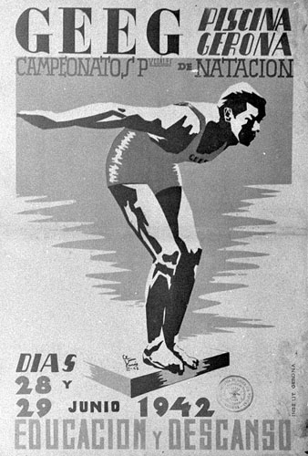 Reproducció del cartell del campionat de natació del GEiEG. 1942