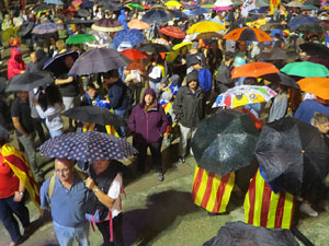 Concentraci&oacute; de rebuig de la sent&egrave;ncia a la pla&ccedil;a de l'U d'octubre de 2017